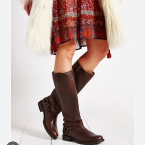 Frye Lindsay Spur Equestrian Riding Tall Boots with Plate